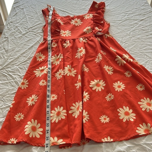 Daisy Ruffle Orange/Yellow Baby Doll Midi Sz S - Picture 9 of 12